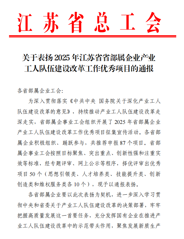 喜报!德彩网集团1项发明专利、2个产改项目获省总工会表彰 喜报!德彩网集团1项发明专利、2个产改项目获省总工会表彰